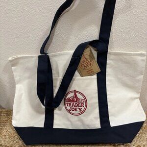 NWOT Trader Joe’s Large Canvas Tote Bag. Highly Collectible NEW. FREE SHIP